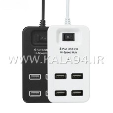 هاب P-1601 دارای 4 پورت USB 2.0 قدرت انتقال 480Mbps پشتبانی 1TB / کابل 1.2 متری / کلیددار / پرسرعت بدون افت کیفیت